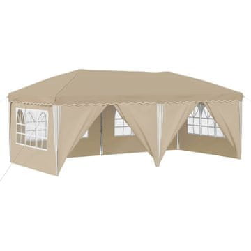 Vidaxl Zložljivi šotor za zabave 575 x 288 x 245 cm Krem