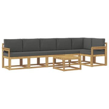Vidaxl Zunanja garnitura za sedenje 7 szt. Bela in antracit Poliester