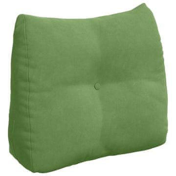 Vidaxl Poglavni vzglavnik Svetlo zelena 60 x 24 x 50 cm Žamet