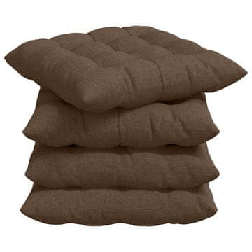 Vidaxl Sedežne blazine 4 szt. Rjava 40 x 40 x 6 cm blago