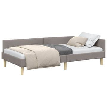 Vidaxl Kotna postelja Taupe 100 x 200 cm blago