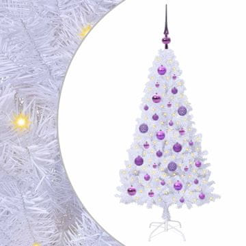 Vidaxl Umestno božično drevo med 150 LED Bela 120 cm PVC in jeklo