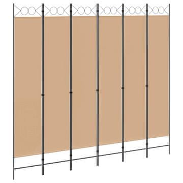Vidaxl 6-Panelski Pregradni Stojalo Bež 240 x 220 cm Blago