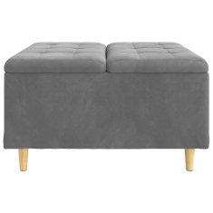 Vidaxl Ottoman s shranjevanjem Temno siva 80 x 80 x 45 cm Žamet