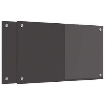 Vidaxl Kuhinjski panel 2 szt. Temno siva 70 x 40 cm kaljeno steklo
