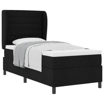 Vidaxl Postelja z vzmetnico z vzmetnico Črna 80 x 200 cm blago