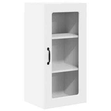 Vidaxl Stenski stekleni omarica LUCCA Bela 40 x 31 x 80 cm
