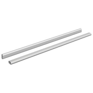 Vidaxl Palica za omaro 2 szt. srebrna 664 x 15 x 29 mm