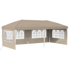 Vidaxl Zložljivi šotor za zabave 574 x 289 x 245 cm Krem