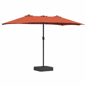 Vidaxl Vrtni dežnik 385 x 209 x 244 cm Poliester in jeklo Terakota