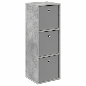 Vidaxl Strani šal s predalom Betonsko siva 35 x 32 x 99,5 cm