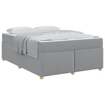 Vidaxl Konstrukcija postelje Svetlo siva 140 x 200 cm blago
