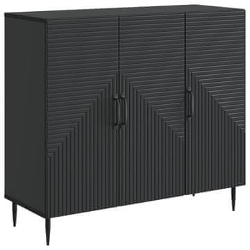 Vidaxl Strani šal Črna 89 x 34,5 x 80 cm Inženirski les