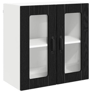 Vidaxl Stenski stekleni omarica LUCCA Črni hrast 60 x 31 x 60 cm