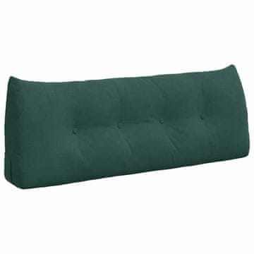 Vidaxl Poglavni vzglavnik Temno zelena 120 x 24 x 50 cm Žamet