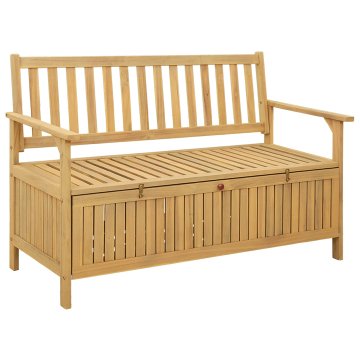 Vidaxl Klop s prostorom za shranjevanje 120 x 63 x 84 cm Trdna akacija