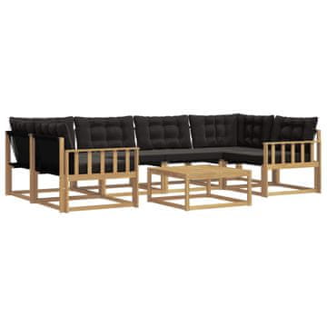 Vidaxl Zunanja garnitura za sedenje 7 szt. Bela in črna 79 x 79 x 37 cm