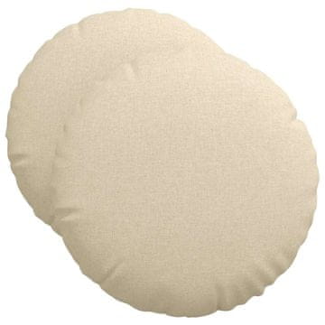 Vidaxl Sedežne blazine 2 szt. krema Ø50 x 19 cm blago