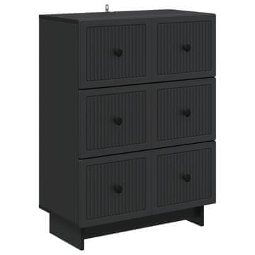 Vidaxl Predalna omara 66 x 34,5 x 90 cm Inženirski les Črna