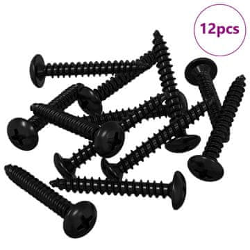 Vidaxl Žebelj za tapkanje 12 szt. Črna M4 x 28 mm Jeklo