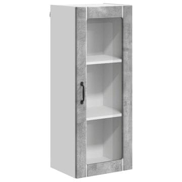 Vidaxl Stenski stekleni omarica LUCCA Betonsko siva 40 x 31 x 100 cm