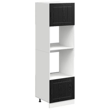 Vidaxl Omarica za pečico PORTO Črna Orehovina 60 x 57 x 207 cm