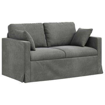 Vidaxl Kavč Temno siva 138 x 78 x 80 cm Žamet
