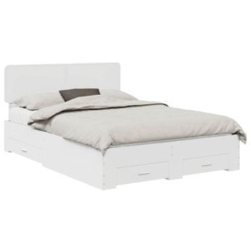 Vidaxl Konstrukcija postelje Bela 140 x 200 cm Konstruiran les