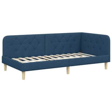 Vidaxl Kotna postelja Modra 100 x 200 cm blago