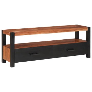 Vidaxl Omarica za medije Rjava 110 x 30 x 40 cm Masiven les akacije