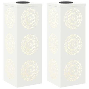 Vidaxl Solarno LED svetilo za pot 2 szt. Bela Medenina
