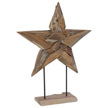 Vidaxl Božična zvezda Rjava 59,5 x 18 x 74 cm Trden tikov les