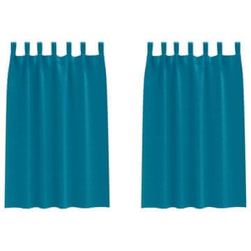 Vidaxl Zavese za zatemnitev z obroči 2 szt. Turkizna 175 x 140 cm