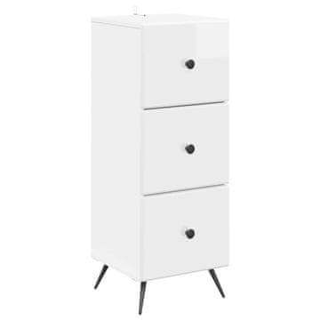 Vidaxl Predalna omara Bela visok sijaj 33 x 34,5 x 90 cm