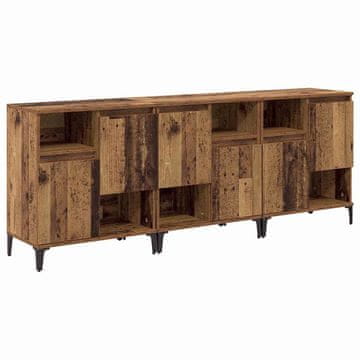 Vidaxl Stranske omare 3 szt. Star les 60 x 35 x 70 cm Konstruiran les