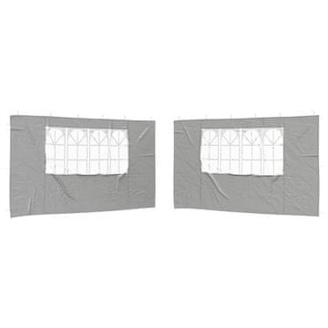 Vidaxl Stranska stena zabavnega šotora 2 szt. 400 x 195 cm Svetlo siva