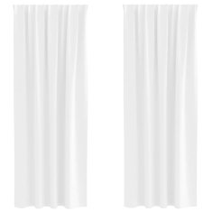 Vidaxl Zavese za zatemnitev z obroči 2 szt. Bela 225 x 140 cm Poliester