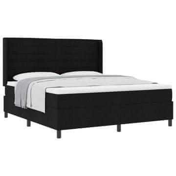Vidaxl Postelja z vzmetnico z vzmetnico Črna 200 x 180 cm blago