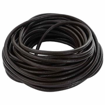 Vidaxl Usnjena vrvica Temno rjava Ø5 mm x 10 m Usnje