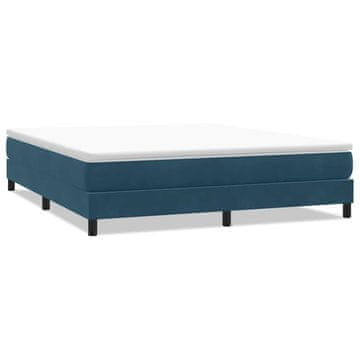 Vidaxl Box spring postelja brez vzmetnico temno modra 180x210 cm žamet