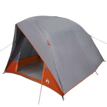 Vidaxl Kamperski šotor Siva in oranžna 320 x 275 x 190 cm tafeta