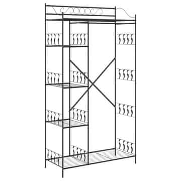 Vidaxl Odprt omara s polico Črna 101 x 43 x 188 cm Jeklo