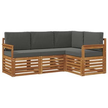 Vidaxl Sedežne garniture z blazino 4 szt. Naravna in antracitna