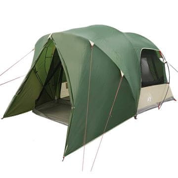 Vidaxl Šotor za 6 oseb s streho Zelena 500 x 314 x 206 cm