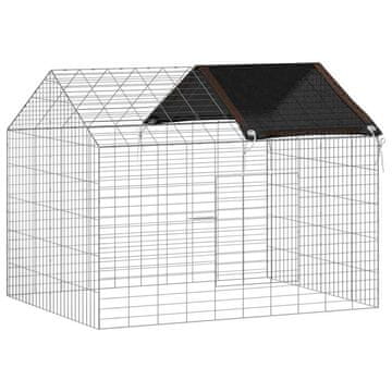 Vidaxl Kletka za zajce srebrna 100 x 78 x 78 cm Cinkana jeklena