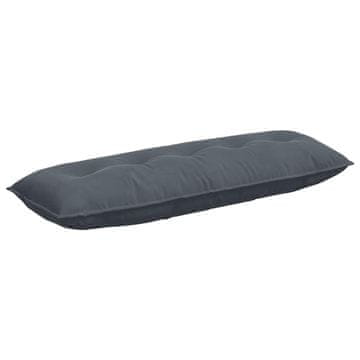 Vidaxl Poglavni vzglavnik Temno siva 140 x 50 cm Žametna tkanina