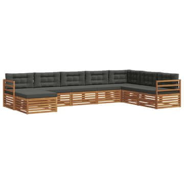 Vidaxl Zunanja garnitura za sedenje 8 szt. Naravna in antracitna