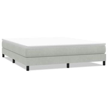 Vidaxl Box spring postelja brez vzmetnico svetlo siva 180x210 cm žamet