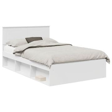Vidaxl Konstrukcija postelje Bela 120 x 200 cm Konstruiran les