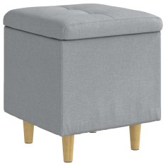Vidaxl Ottoman s shranjevanjem Svetlo siva 40 x 40 x 45 cm blago